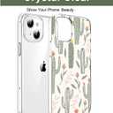 Compatible with iPhone 14 - Beautiful Flowers Cactus Printed Shockproof Protective Case With Unique Design for Women Girls TPU Cover