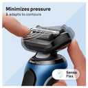 Braun Electric Shaver for Men, Series 6 6120s, Wet & Dry Shave, Turbo & Gentle Shaving Modes, with Precision Trimmer & Pouch, Blue
