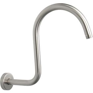 NearMoon High Rise S Shape Shower Extension Arm, Shower Head Extender Shower Arm with Flange, Standard 1/2" Connection- Bathroom Accessory, 13 Inch (Brushed Nickel)