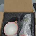 Dandat Ceramic Rose Tea Cups and Saucers with Spoon Rose Flower Shaped Cup and Sauce Set Cute Tea Cups Flower Mug Valentine Birthday Christmas Gifts for Home Office Kitchen, 6 oz(Pink)