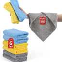 Microfiber Towel for Car Cleaning,Cleaning Supplies Upgraded 450gsm Ultra-Thick,Washcloths Detailing,Exterior Interior Microfiber Rags 16in x 16in(6-Pack)