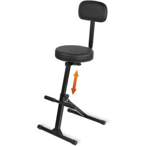 STRICH Guitar Stool With Backrest, Height Adjustable Seat With Hanger for Acoustic, Electric & Bass Guitars, Musician Drum Throne for Adults, Drummer, and Guitarist, SGT-30B