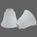 2 Pack White Frosted Spiral Textured Glass Lamp Shades, Bell Shaped Light Fixture Replacement Globe or Cover with 2-1/8-Inch Fitter for Ceiling Fan Light Chandelier Wall Sconce G0075