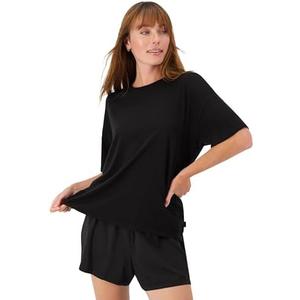 Hanes Women's Originals 2 Piece Lounge, Comfywear Supersoft Boxy T-Shirt & Sleep Shorts Loungewear Set Size L