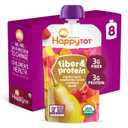 2 x Happy Tot Organics Stage 4 Baby Food Pouches, Gluten Free, Vegan Snack, Fiber & Protein Fruit & Veggie Puree, Pears, Raspberries, Butternut Squash & Carrots, 4 Ounce (Pack of 8), Jan 26/2027