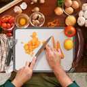 Titanium Cutting Boards for Kitchen, Large 16x11 Inch Pure Titanium and Wheat Straw PP Double Sided Chopping Board, Dishwasher Safe, Easy to Clean
