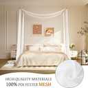 lazyzzz White Canopy Bed Curtains Princess Bed Canopy Scarf for Queen/King Metal Wood Bed Frame, Bed Canopy for Girls Boys-2 Panel Mesh Curtain 39.4" W x 315" L