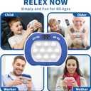 Intoypad Pop Game Light Up Fidget Toy for Kids, 6 Modes LED Screen Quick Push Games Controller Electric Fidget Popper Game Bubble Road Trip Activities Car Games Birthday Gifts Toys for Kids Boys Blue