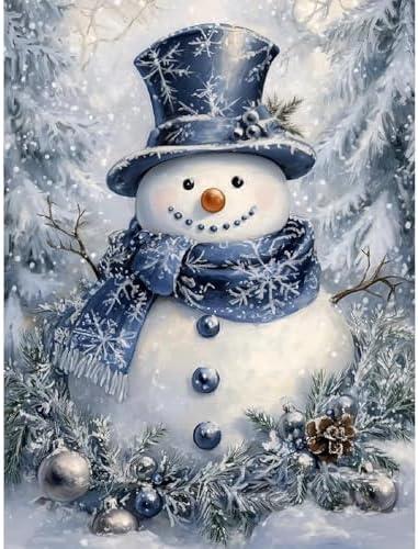 Eiazuiks Christmas Paint by Number for Adults. Thanksgiving Paint by Numbers for Adults Beginner Drawing Paintwork with 3 Paintbrushes Paint Canvas Oil Painting Outdoor Snowman 20” x 16”