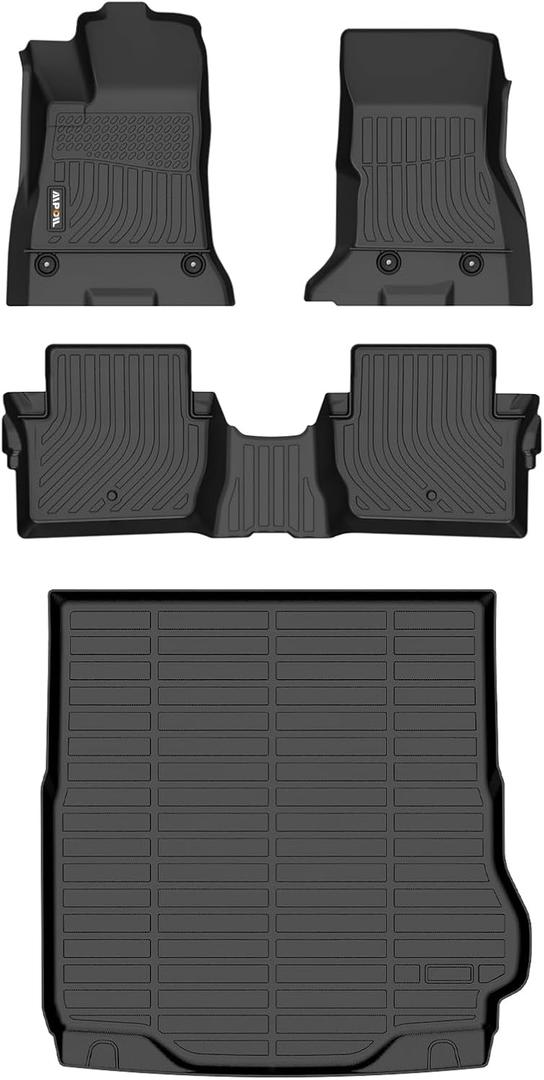 AIPOIL® Floor Mats Custom Fit for 2024 2025 2026 Dodge Charger Daytona 2-Door TPE All Weather Odorless Non-Slip Car Liners, 1st & 2nd Row Full Set, Black