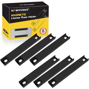 6Pack Rubber Coated Magnetic License Plate Holder, Premium Magnet Tag, Demo Tag Test Drive, Car Dealer Magnet License Plate Bar Frame with Screws, No Scratch for Car Truck (Black)