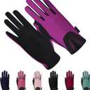 Thapower Women Horse Riding Gloves Winter Equestrian Horseback Gloves Lady Youth Girl Outdoor Star Pattern Mitts Perfect for Biking Cycling Gardening (Small (Adult), Purple)