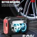 ROCGORLD R8 Tire Inflator Portable Air Compressor, DC 12V Air Compressor Portable with Large Dual Digital Screen, 3X Faster Inflation Air Pump for Car, Bike, Ball, Motor
