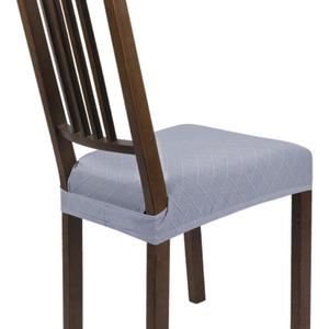 SearchI Stretch Dining Chair Seat Covers Set of 4, Soft Washable Seat Covers for Dining Chairs, Dining Room Seat Cover Protector (Rear-Covered, Check Jacquard Light Grey)