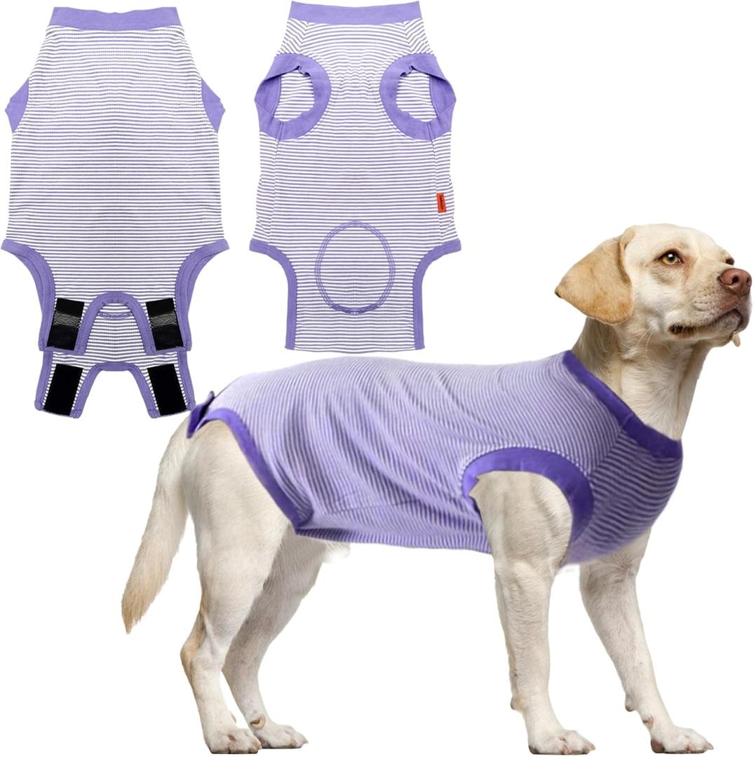 Dog Surgery Recovery Suit for Male Female, Spay Neuter Cone Alternative Surgical Onesie, Purple, XX-Large (2X-Large (Back 22.4'', Chest 25''-28'')) Dog Surgery Recovery Suit for Male Female, Spay Neuter Cone Alternative Surgical Onesie, Purple, XX-Large (2X-Large (Back 22.4'', Chest 25''-28''))