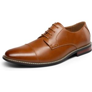 Bruno Marc Men's Prince Classic Modern Formal Oxford Lace Up Dress Shoes (Size 8, Brown)