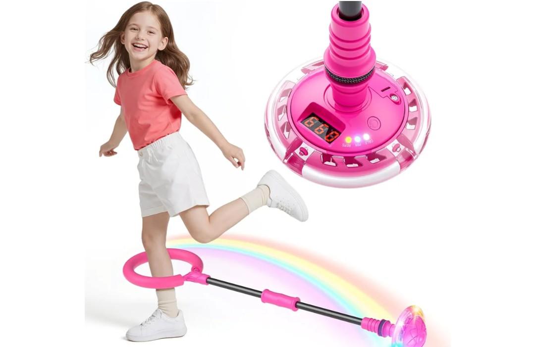 HopeRock Skip Ball Toy for Girls Ages 6-10,Girl Birthday Gifts,3 Fun Modes,Flashing Light-Up Wheel,LED Digital Counter,Replaceable Battery,Girl Birthday Gifts for Age 6-10+