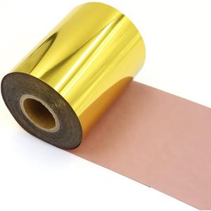 YVOKERN 8cm Gold Foil Paper Heat Transfer Film 3inch*400ft for Leather Hot foil Stamping Work, PVC and Paper Craft Embossing Bronzing