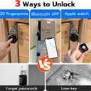 Fingerprint Lock, Dhiedas Gym Locker Lock with Fingerprint Bluetooth APP, Biometric Finger Print Padlock with Keyless, Waterproof Smart Padlock for Locker School Suitcase Cabinet Storage