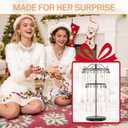 iDavosic.ly 2 Tier Rotating Necklace Holder Organizer with 42 Hooks, Adjustable Metal Bracelet Display Stand Rack, Extra Tall Keychain Spinning Tree Tower for Women, Black