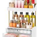 caktraie 12.2" W Makeup Organizer Drawers - 5 Tiers Bathroom Counter Organizer, Cosmetic Storage Drawer for Dresser Countertop and Bathroom Vanity for Large Skincare, Perfume, Clear