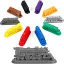 2 x BreezeHug 10 Pcs Mini Train Christmas Stocking Stuffers 3D Printed Train Models Retro Steam Locomotive Figurines for Birthday Party Favor Decor