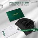 100% Mulberry Silk Bonnet for Sleeping, Double Layer Mulberry Silk with Elastic Band for Curly Long Hair, Black