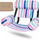 Pool Chair Float Adult Inflatable Floating Chair Fabric Covered Water Float Seats Adjustable Pool Hammock Blow up Swimming Noodle Lounge for Party Play Summer Water Fun