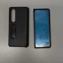 Ruky for Samsung Galaxy Z Fold 4 Case with Hinge Protection, Full Body Cases with Magnetic Kickstand & Screen Protector PU Leather Protective Stand Phone Case for Samsung Galaxy Z Fold 4, Black