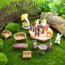 VOSAREA 10pcs Miniature Garden Furniture Ornaments Resin Tables Chairs for Dollhouse Accessories Landscape Decorations Rustic Charm Easy to Use and Lightweight