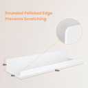 Upsimples Acrylic Shelves for Wall Decor, 15" Display Shelf Perfume Organizer for Bathroom, Bedroom, Living Room, Floating Bookshelves for Kids, White, 4 Pack | for Kids, Display Shelf, Organizer, for Bathroom, Bedroom, Living Room Decor, 4D x 15W x 2H in