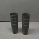 EI 8pcs Dark Grey Wheat Straw Cups,Unbreakable Plastic Reusable Cups,Plastic Tumbler Cups for Kitchen,Dishwasher Safe Water Glasses for Water, Coffee, Juice, Tea