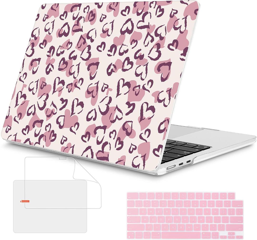 Mektron Case for 2026 MacBook Air 15 INCH M5 A3448 Compatible with M4 A3241 /M3 A3114 /M2 A2941 Printed Plastic Hard Shell Cover with 15.3" Liquid Retina Display Touch ID- Heart Art