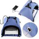 Laptop Tent, Sun Shade Waterproof Fabric Laptop Protective Hood for Computer Working Outside Accessories Part Glare Shield & Heat Reflective Awning Convertible Tote for Outdoor (Blue)