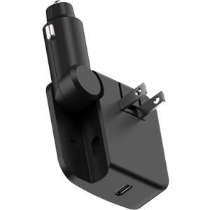 Scosche HCPDC20 PowerVolt 20W 2-in-1 Fast Travel Charging Station, Foldable Home Plug & Car Charger Adapter for iPhone 14/13/12/11, iPad, Samsung Galaxy S22/S21, USB-C Devices, AirPods & More (Single Port)