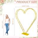 7FT Metal Heart Arch Double Heart Shaped Balloon Stand Wedding Arch for Proposal Ceremony Valentine's Day Birthday Party Baby Shower Decoration (Gold)