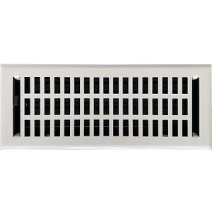 Empire Register Co, Premium Home Vent Covers - 4x12 inch, Modern Contemporary Design, White Finish, Heavy Duty Air Flow Direction Floor Registers, Metal Damper Attached