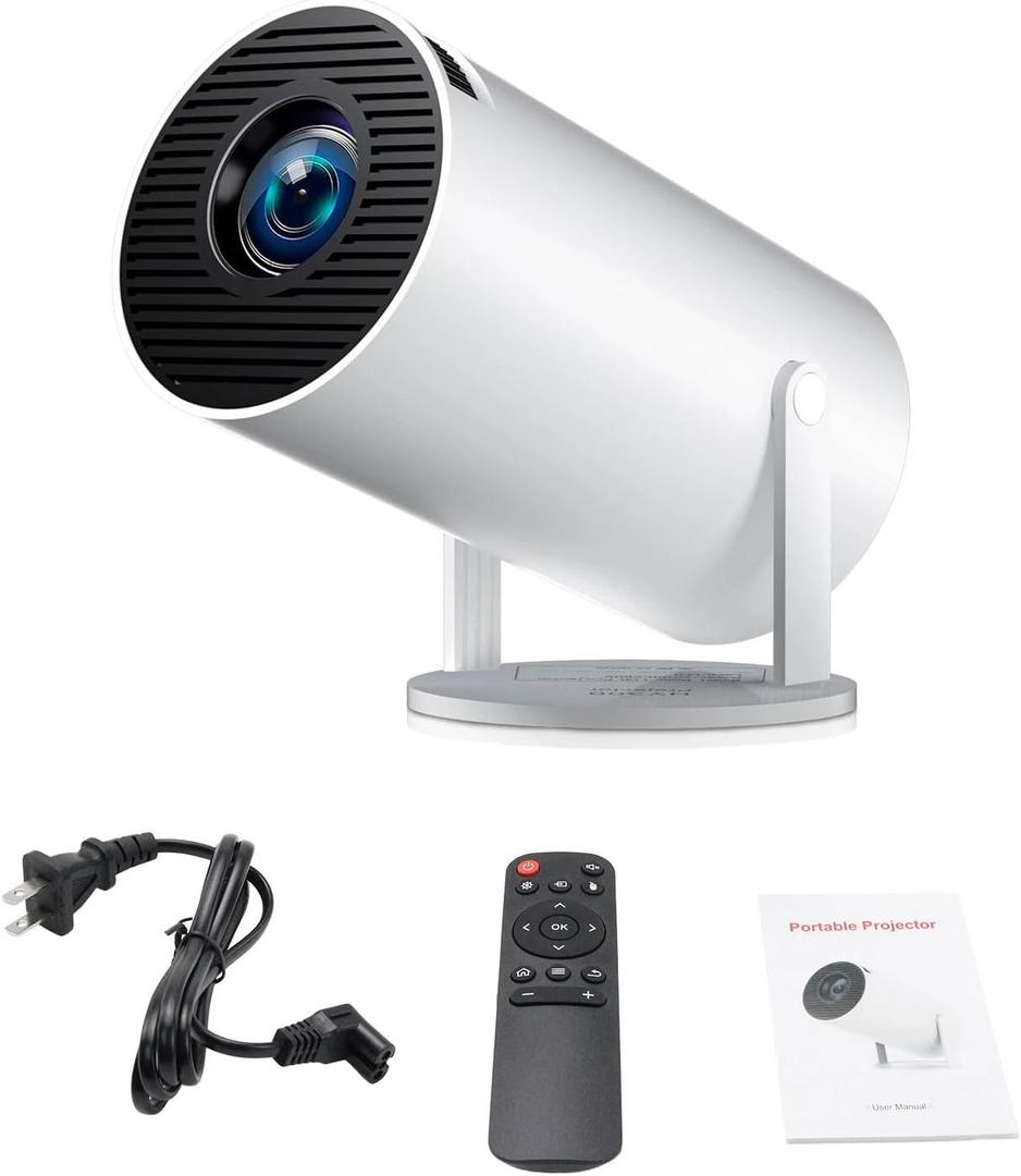 Mini Projector, Support 4K 1080P HY300 Portable Projector with Dual Band WIFI6 5G Wireless 5.0 Bluetooth Android 11, 180Rotatable, 150 ANSI Auto Keystone Correction, 40"-130" Screen Video Projector