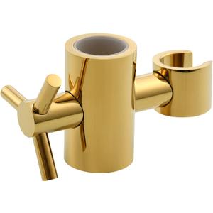 Shower Head Bracket Holder for Hand Held, Biveah Brass Shower Bracket Adjustable for 0.98 inch O.D Slide Bar Titanium Gold, KZS018TG