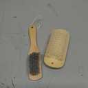 2PCS Wood Laundry Brush, Long Handle Clothing Stain Remover Scrubber, Soft Bristle for Scrubbing Out Tough on Delicate, Easy to Grip Hand Washing Clothes