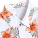 GORGLITTER Men's Hawaiian Matching Set Summer Beach 2 Piece Outfits Flower Button Down Shirts and Shorts Set (Orange, M)