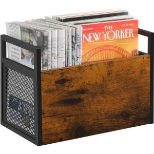 YINMIT Magazine Holder, Magazine Rack Floor, Magazine Rack for Desktop and Home Office, Magazine Storage Basket for Letters, Magazines, Books, Newspapers (Medium, Brown) YINMIT Magazine Holder, Magazine Rack Floor, Magazine Rack for Desktop and Home Office, Magazine Storage Basket for Letters, Magazines, Books, Newspapers (Medium, Brown)