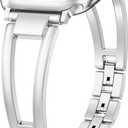 Wearlizer Compatible with Apple Watch Band49/46/45/44/42mm(Series 3 2 1) Women, Dressy Fancy Stainless Steel Metal Strap Pretty Slim Designer Bracelet for iWatch Series 11 10 9 8 7 6 5 4 SE/Ultra 3 2 1