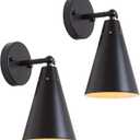 Black Industrial Wall Sconces Set of Two,Rustic Metal Lighting,Farmhouse Wall Sconce Fixture Bronze Finish Vintage Edison Arm Swing Wall Lights for Bedroom,Living Room,Reading,Kitchen