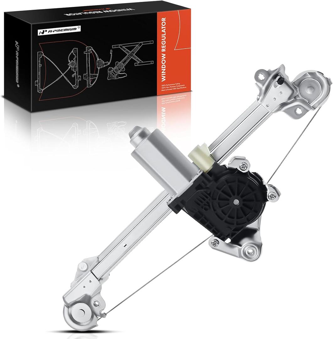 A-Premium Rear Right Passenger Side Power Window Regulator with 2-Pin Plug Motor Replacement for Chevrolet Malibu 1997-2003 Classic 2004-2005 Oldsmobile Cutlass 1997-1999
