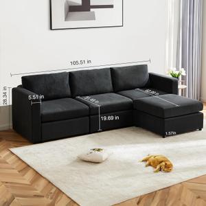 Sweetcrispy Convertible Sectional Couch Sofa Bed Sectional Couches for Living Room, 4-Seat Comfy Sleeper Sofa Modern Couch Bed Modular Sectional Sofa Set Sweetcrispy Convertible Sectional Couch Sofa Bed Sectional Couches for Living Room, 4-Seat Comfy Sleeper Sofa Modern Couch Bed Modular Sectional Sofa Set