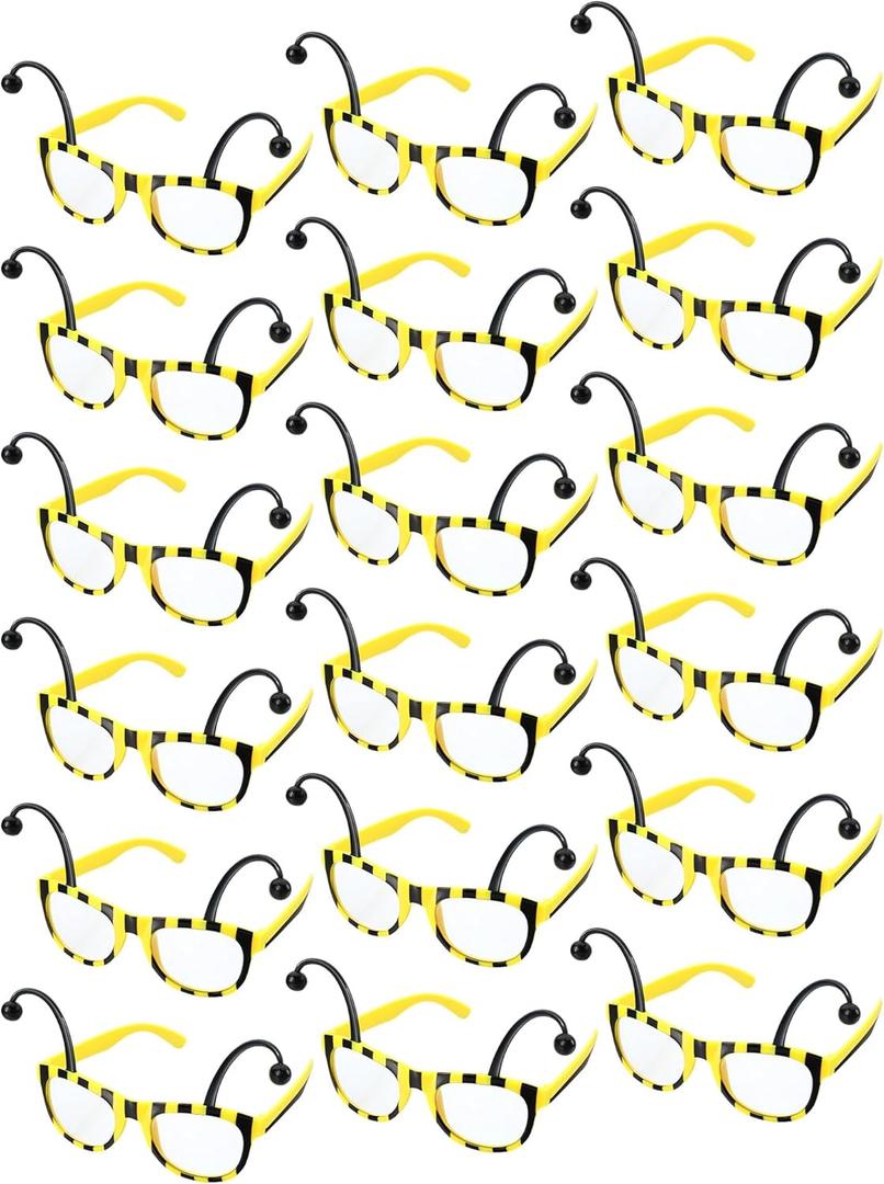 Bencailor 12 Pcs Bee Glasses Sunglasses Honey Costume Funny Accessory for Adult Antenna Party Favors(Transparent)