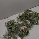 6FT Snowy Garland Christmas, Pre-lit Garland with 20 LED Lights, Pine Cones, White Berry&Ball, Battery Operated with Timer, Indoor Christmas Decoration for Holiday New Year