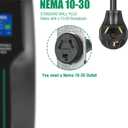 EV Charger Level 2,(NEMA 10-30, 30A/25ft,6.6KW) Portable Electric Vehicle Charging Station for Electric and Hybrid Vehicles