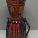 Wood Djembe Drum African Drums for Adults 8.5'' x 16'', Carved
